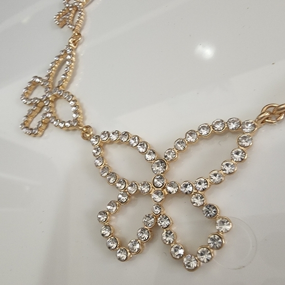NEW Butterfly Crystal Golden Necklace Y2K - Picture 7 of 7